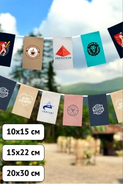 Купить флажную ленту с печатью, прямоугольник