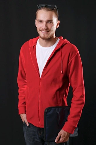Купить красную толстовку Харисон с капюшоном унисекс