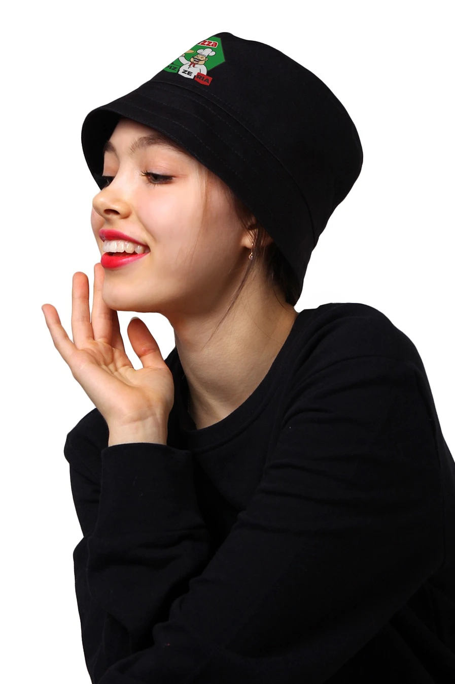 Панама Монако из греты с отстроченными полями, однотонная "Pizza"#3