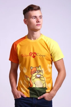 Купить футболку Спэйс унисекс из ложной сетки с полной запечаткой "Доброе Сердце"