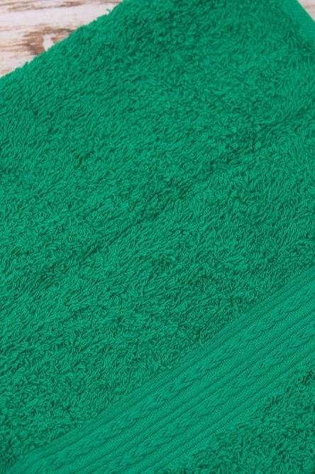 Полотенце махровое 40х70 см (Ituma), однотонное ярко-зелёное#1