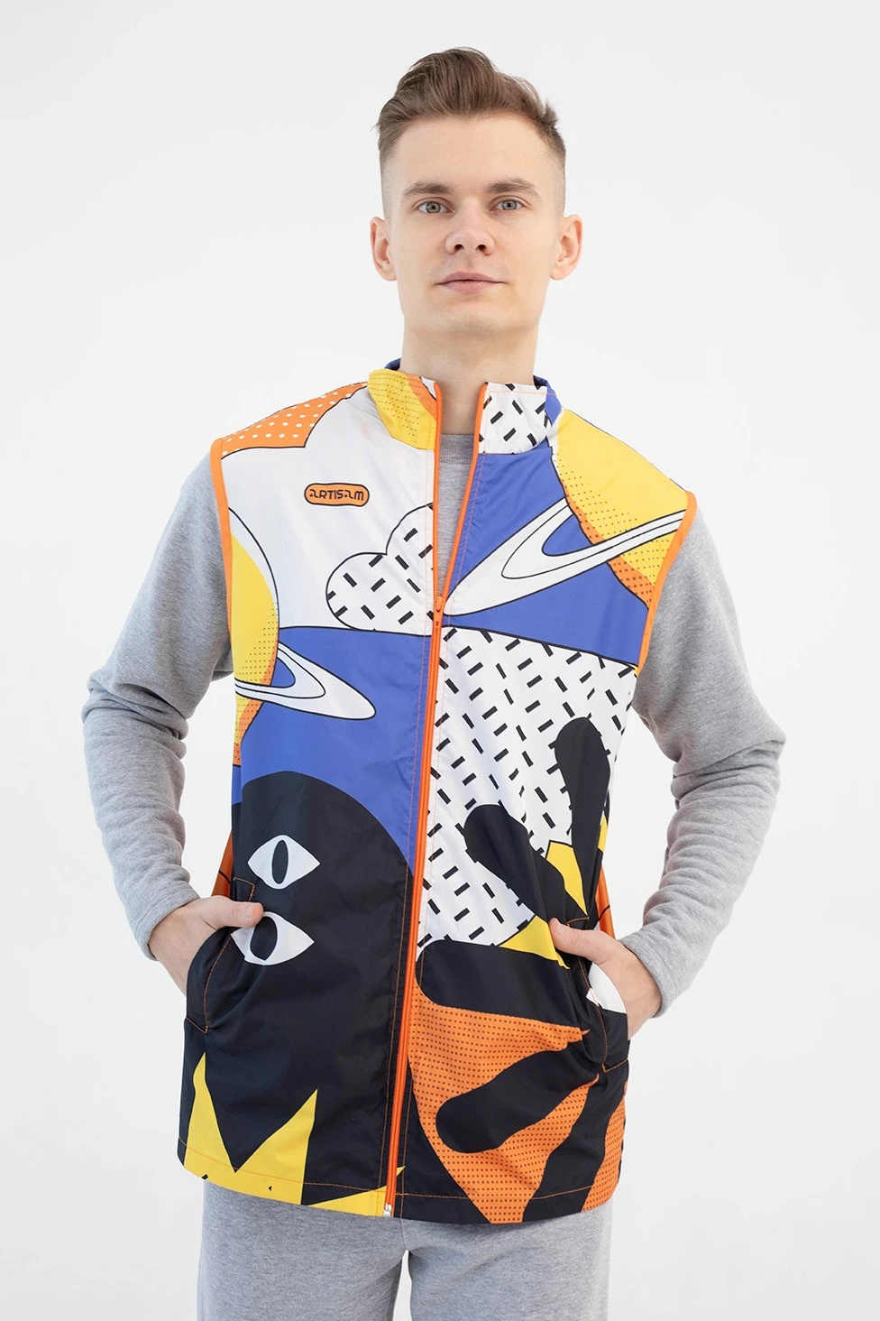 Жилет Брендон без капюшона унисекс, с полной запечаткой "Artisam"#2