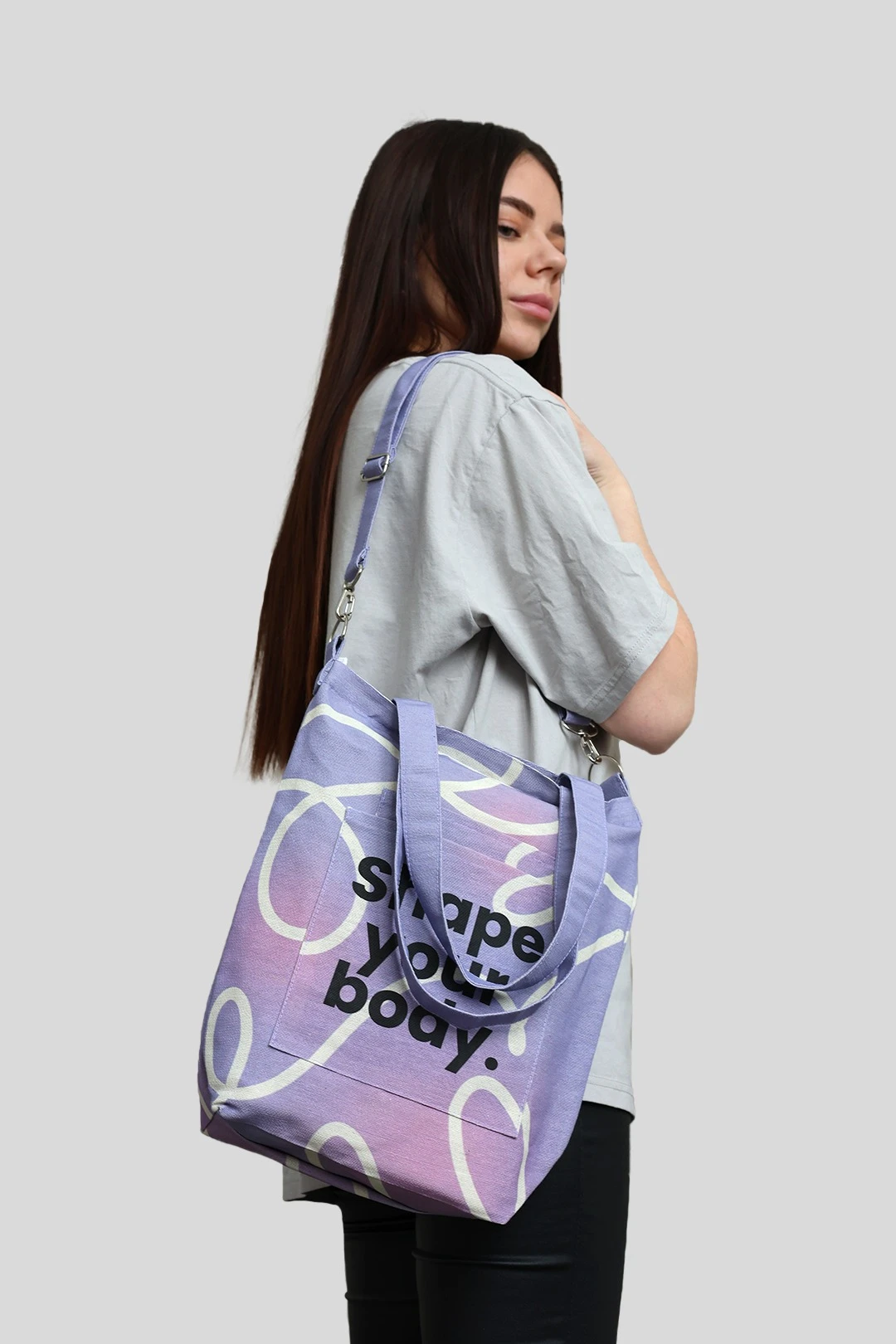 Сумка Айви из двунитки 30х35х10 см, с полной запечаткой#9