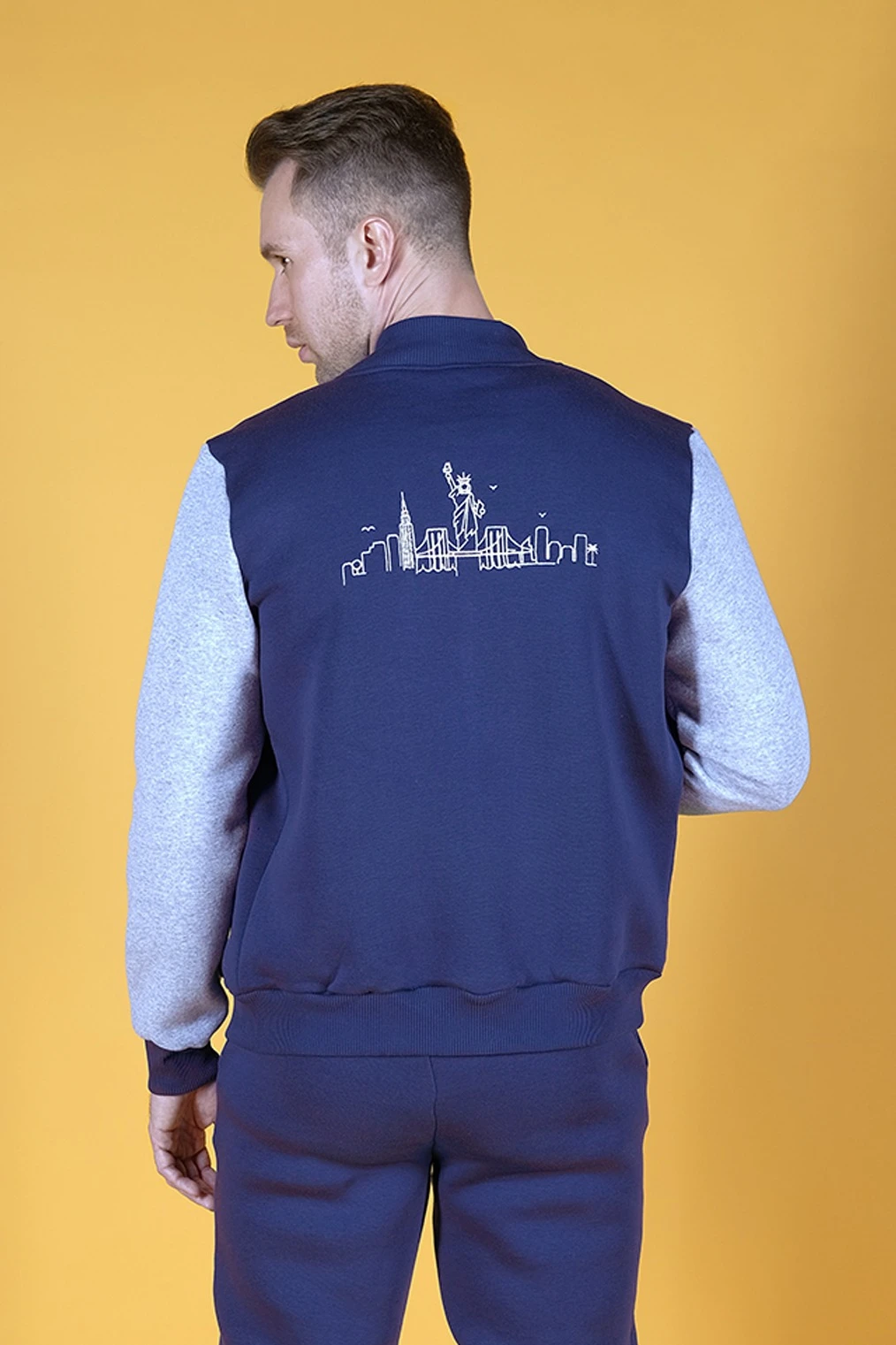 Бомбер Стайл из футера унисекс, однотонный#3