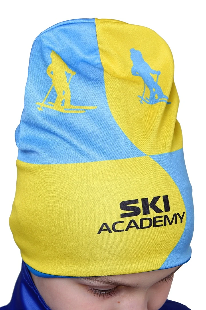 Шапка Сноу двухслойная детская, с полной запечаткой "Ski academy"#5