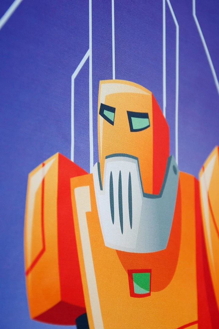 Рекламная ширма на две секции с полной запечаткой "Robot Exhibition"#4 Рекламная ширма на две секции с полной запечаткой "Robot Exhibition"#4