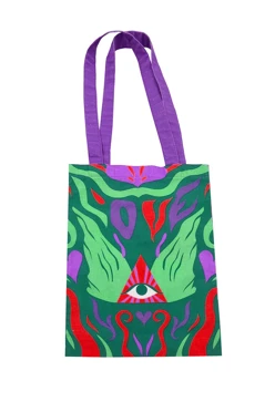 Купить сумку Айрис 25х35 из льна печать с двух сторон "The third eye"