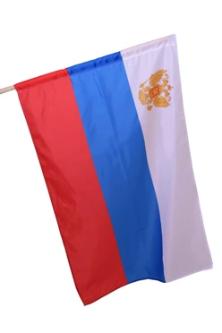 Купить флаг России с гербом 90х135 см шелк