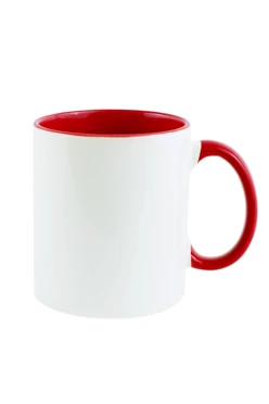 Купить кружку цветную внутри без нанесения, комбинированную красную