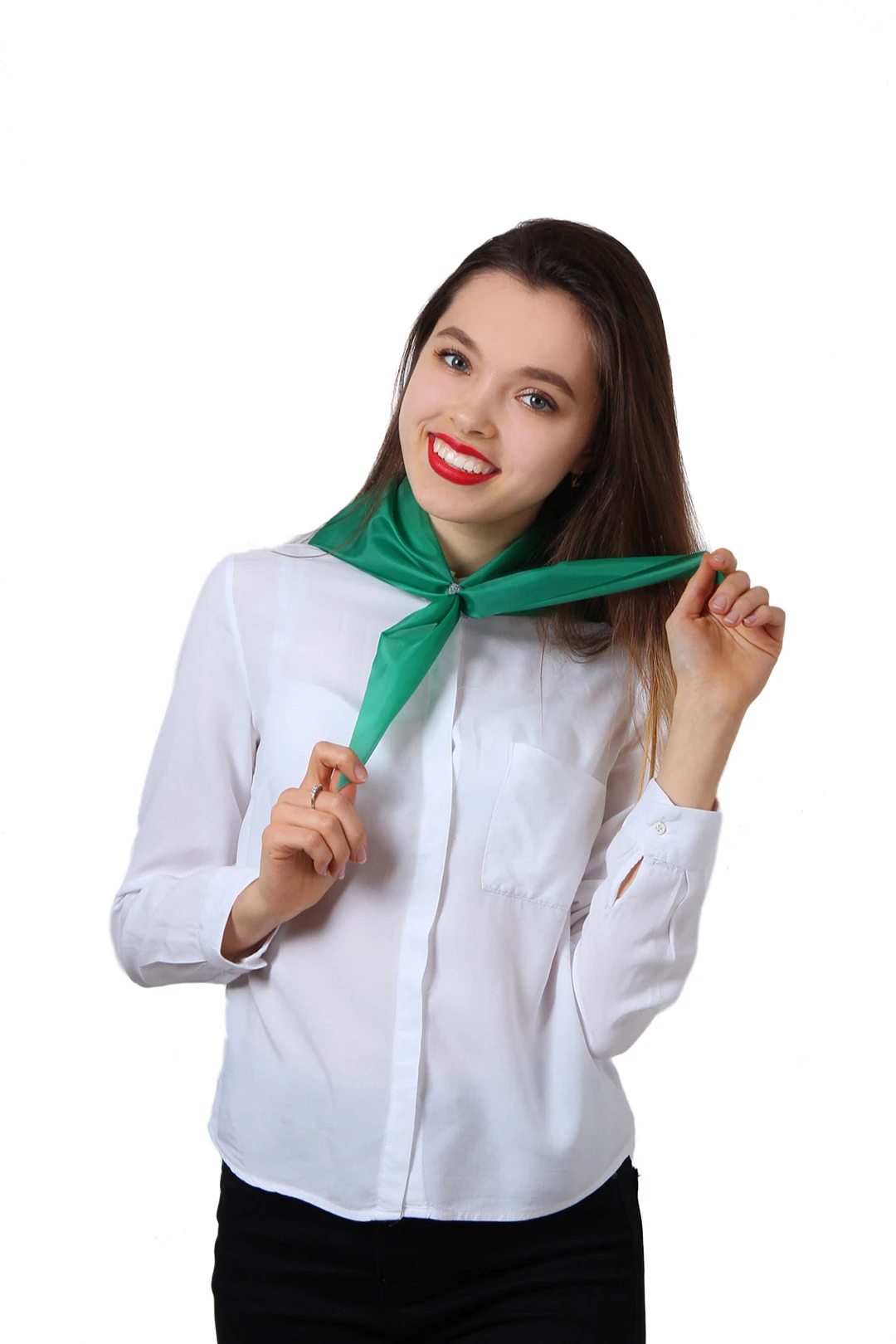 Косынка Лолла из шелка расцвечивания 60х60х90 см, однотонная#4