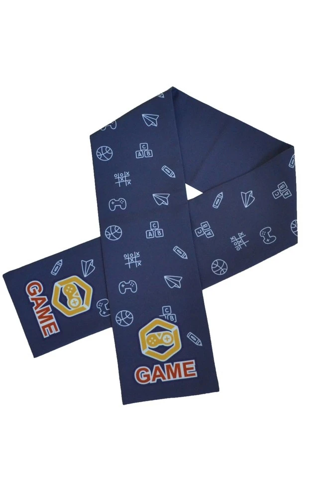 Шарф двухслойный легкий 15х100 см, с полной запечаткой "GAME"#5