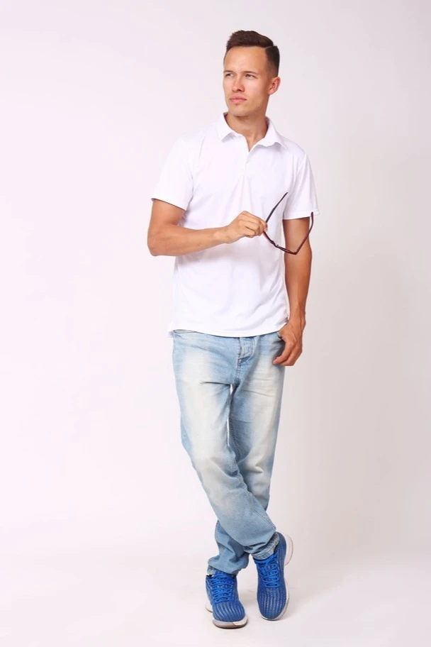 Поло Марс унисекс из примы, белая#1