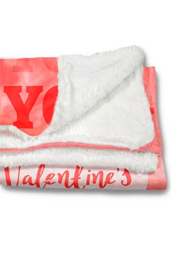 Плед Слипи флисовый 120х140 см (двухслойный), с принтом "Valentine day"#1