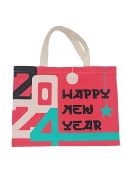 Купить сумку Эко Колор из двунитки 30х40 см, печать с одной стороны "Happy New Year"