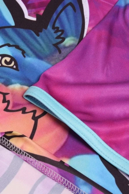 Футболка Гэлэкси женская из примы с полной запечаткой "Wolf"#2