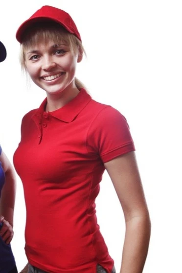 Поло Престиж женская (Modern) однотонная красная (хлопок)#14