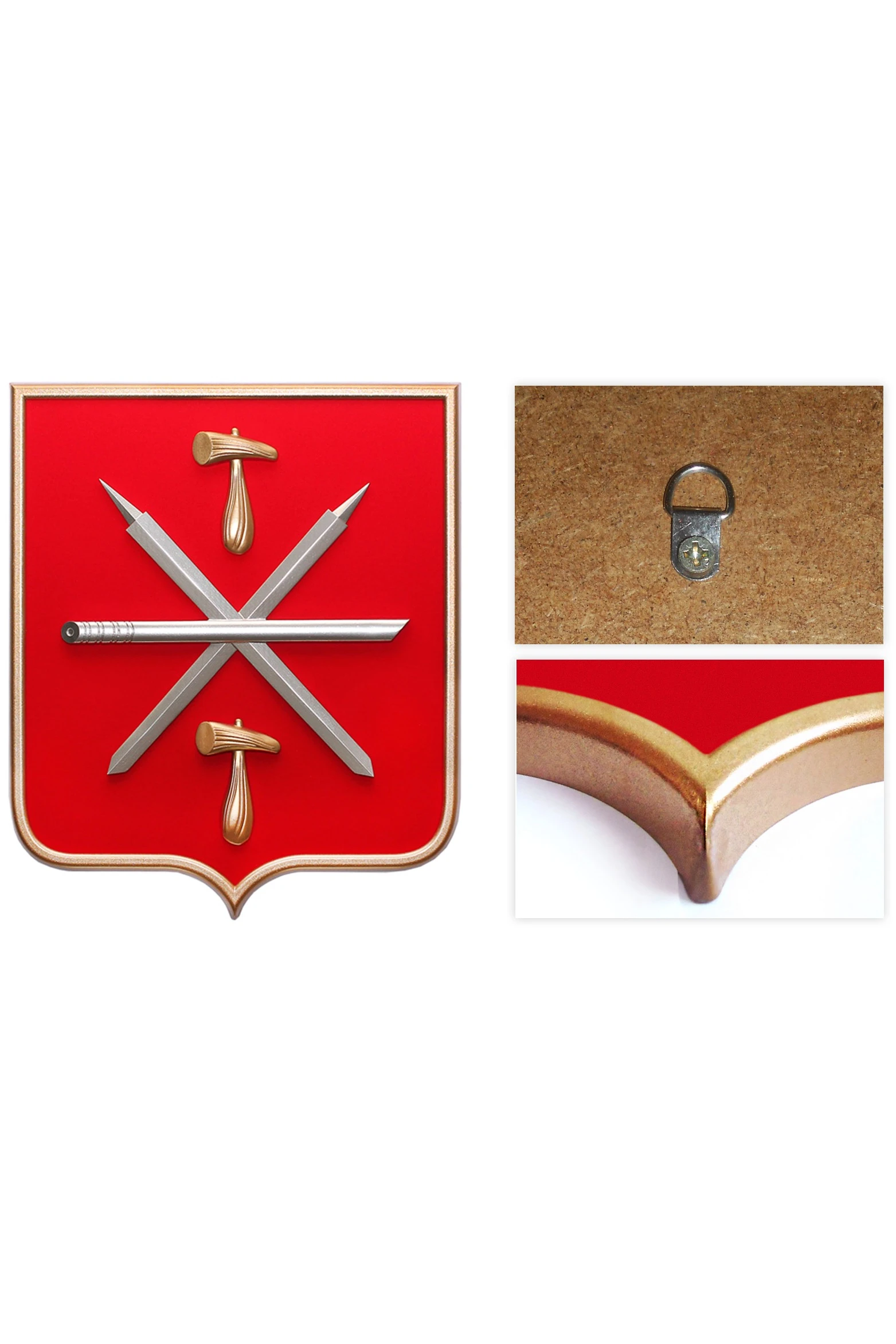 Купить Герб Тулы 42х50 см барельеф краска рамка под золото