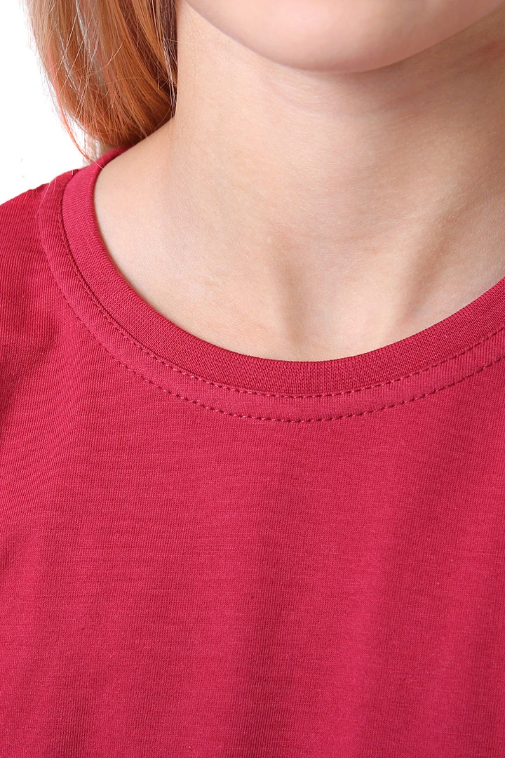 Футболка Премиум детская (Modern) однотонная бордовая (хлопок)#4