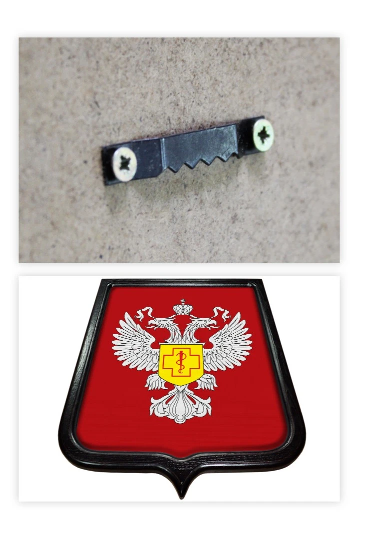 Купить Герб Роспотребнадзор РФ размер 35х43 см печатный рамка тёмное дерево