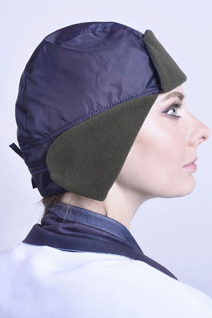 Купить шапку-ушанку Винтер на флисе взрослую "Dark blue" Купить шапку-ушанку Винтер на флисе взрослую "Dark blue"