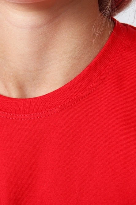 Футболка Премиум детская (Modern) однотонная красная (хлопок)#3