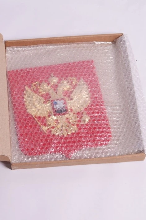 Герб РФ 22х26 см, барельеф, щит флокированный, металлонапыление#1