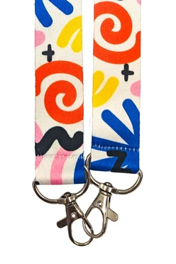 Лента для бейджа блекаут ширина 2,5 см, с двумя карабинами-люкс, с печатью#2 Лента для бейджа блекаут ширина 2,5 см, с двумя карабинами-люкс, с печатью#2