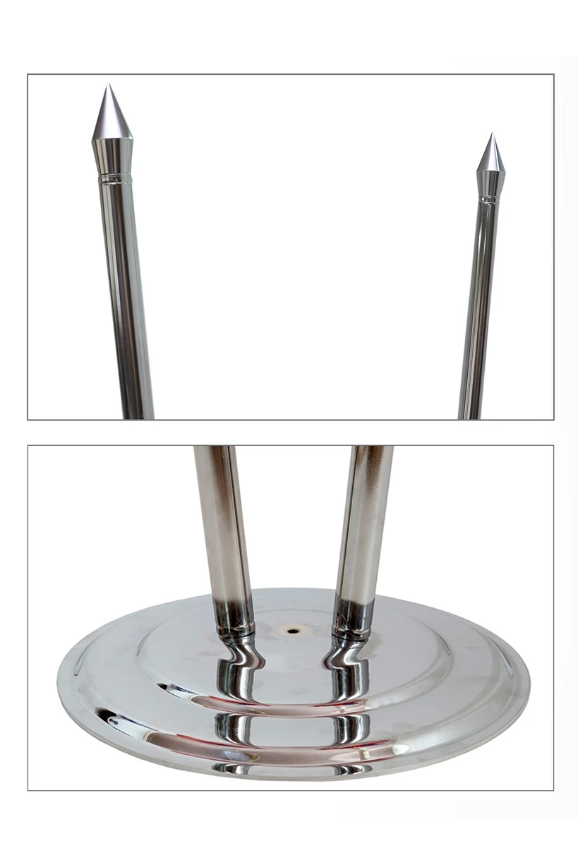 Подставка напольная с основанием Круг под серебро 2 штока 2,1 метра#3 Подставка напольная с основанием Круг под серебро 2 штока 2,1 метра#3