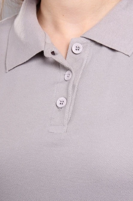 Поло Престиж женская (Modern) однотонная светло-серая (хлопок)#1