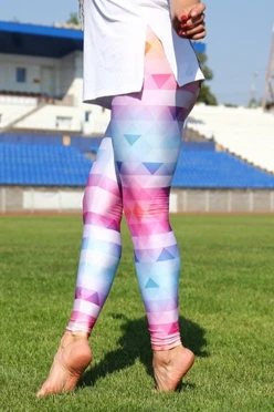 Легинсы женские с широким поясом с принтом "Pixels"