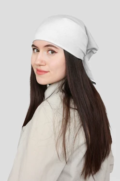 Купить бандану трикотажную взрослую 60х60 см, однотонную белую