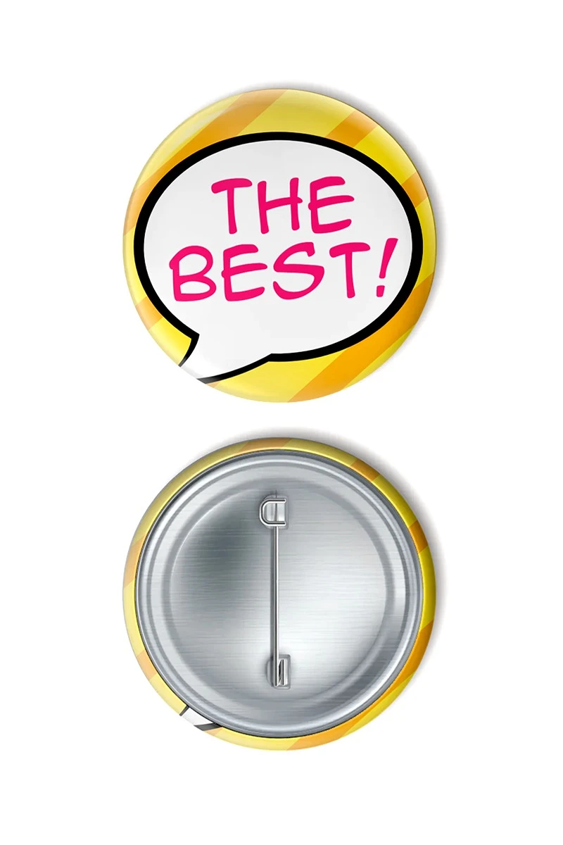 Значок закатной диаметр 37 мм, с принтом "The Best"#1