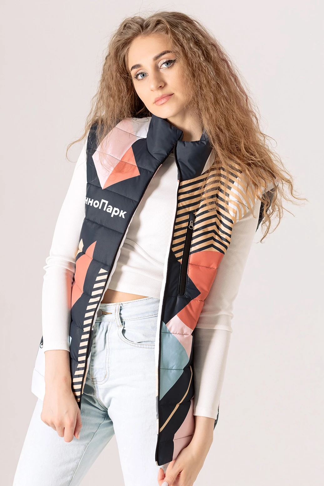 Жилет Бостон на синтепоне со стежкой унисекс, с полной запечаткой "Counselor"#1