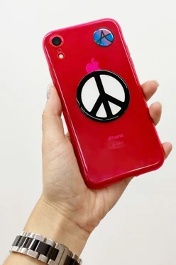 Купить наклейку заливную 5х5 см, с нанесением "Peace"