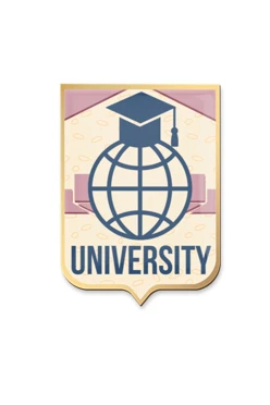 Купить значок заливной Герб 30х22 мм, с принтом "University"
