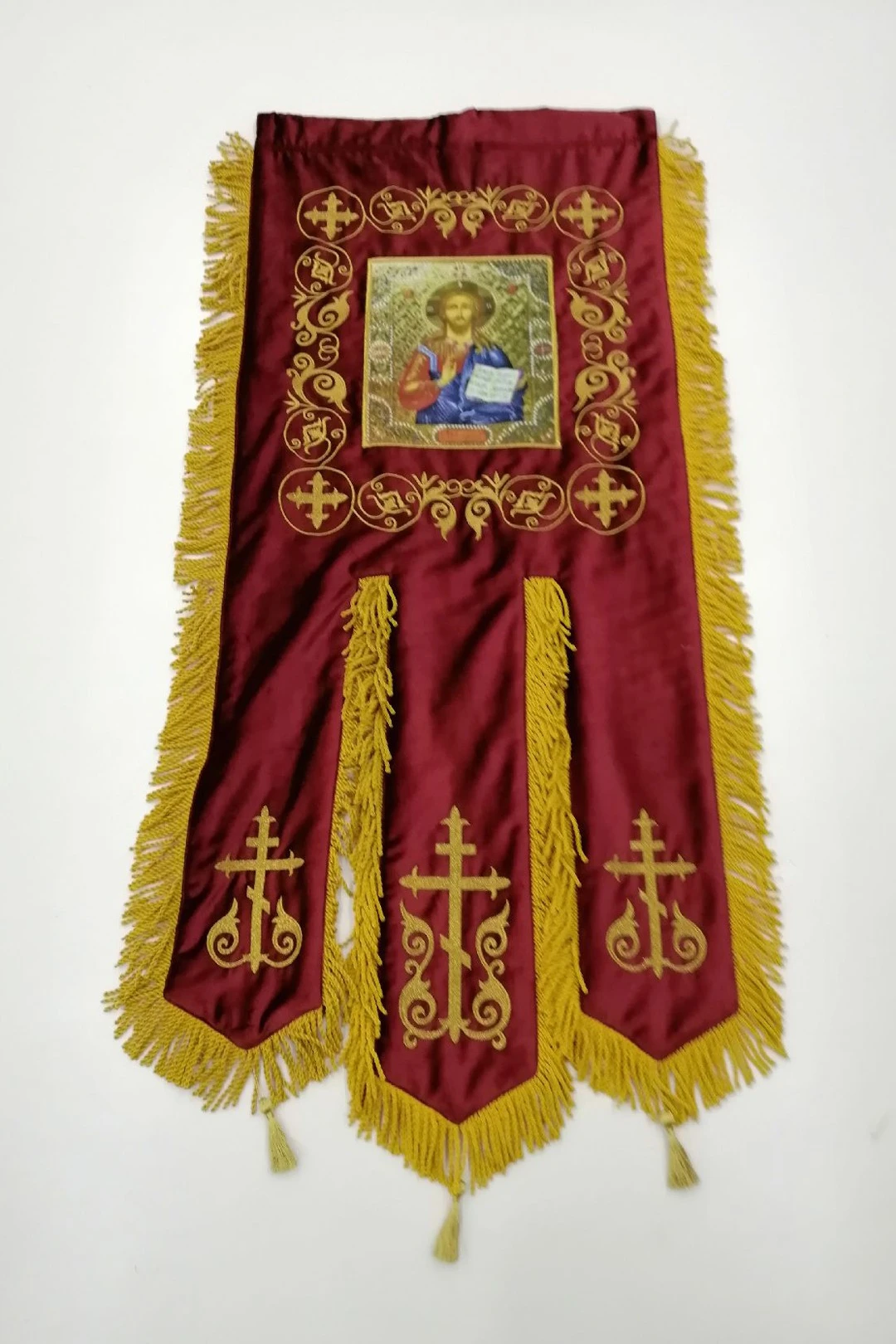 Хоругвь вышитая на бархате 50х110 см#3