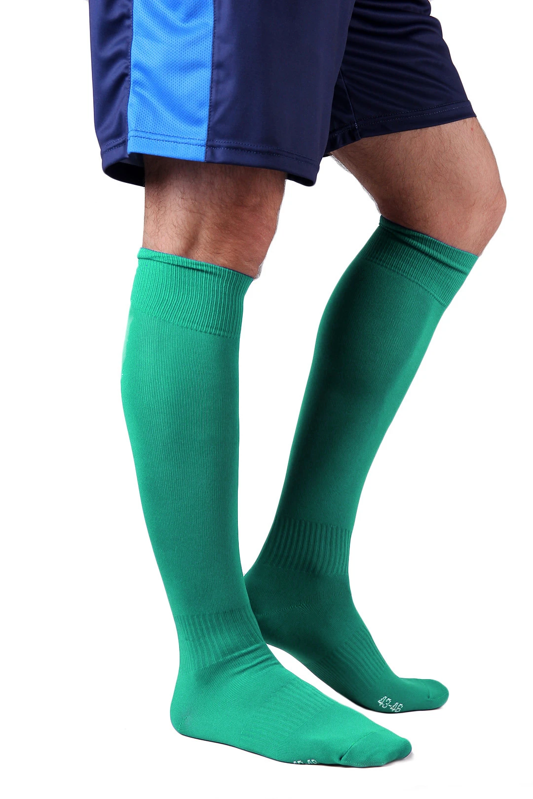 Гетры футбольные взрослые, однотонные зелёные#2