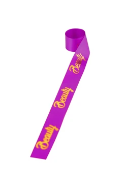 Купить ленту сатин ширина 2,5 см фиолетовая, печать золотом с одной стороны