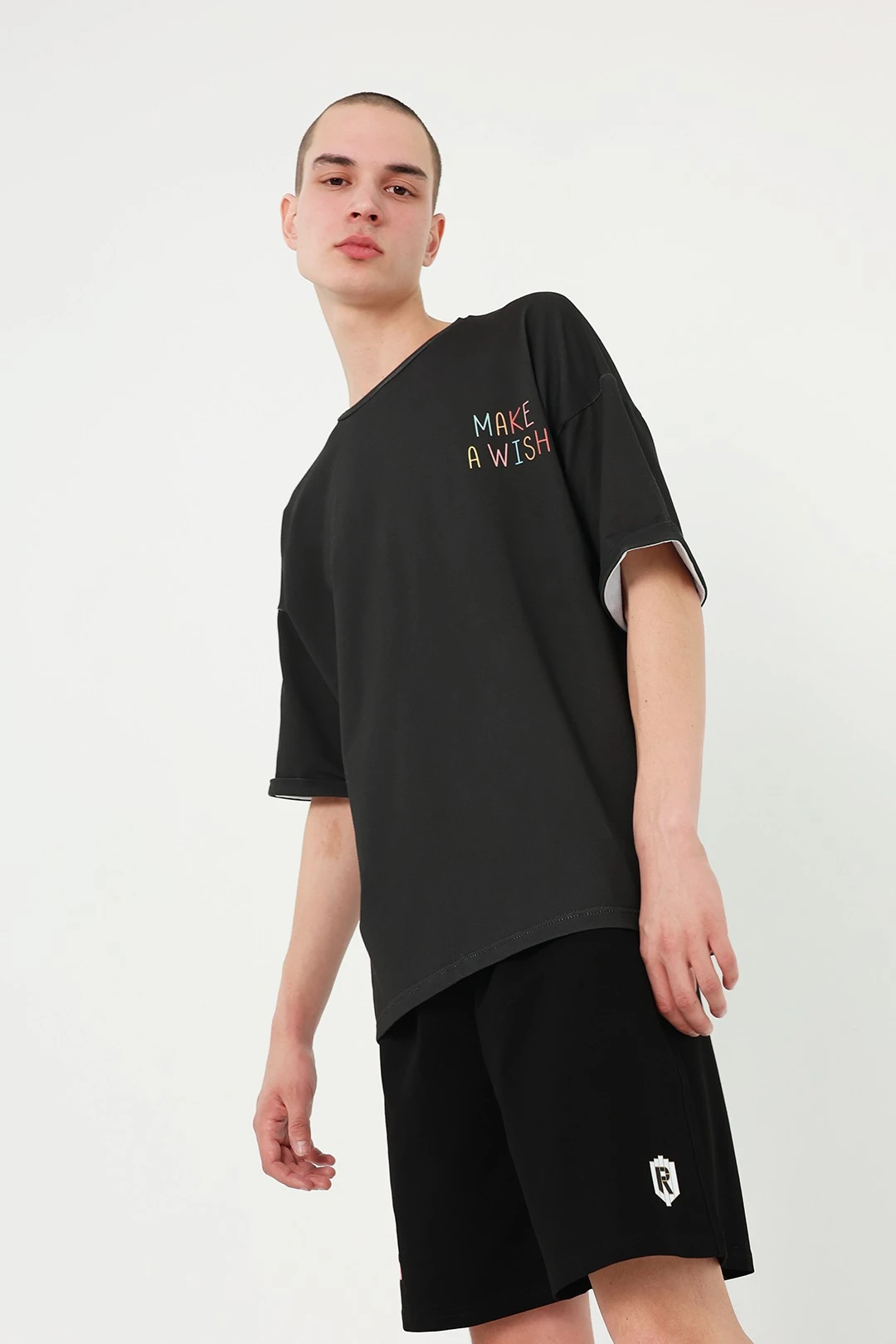 Футболка Бен оверсайз унисекс из футера с полной запечаткой "Make a Wish"#4