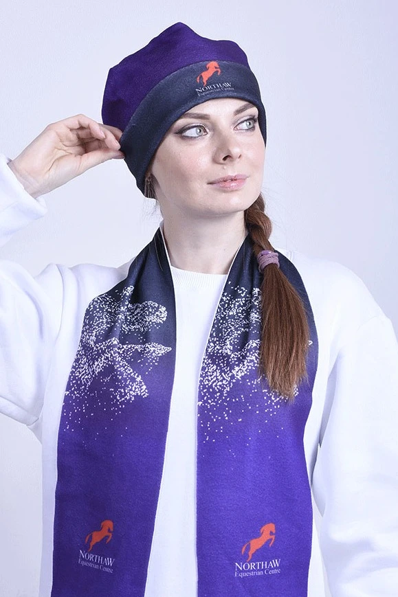 Шапка Лофт флисовая двухслойная взрослая, с полной запечаткой "Northaw"#2