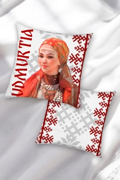 Купить подушку 40х40 см, с принтом "Best Udmurtia"