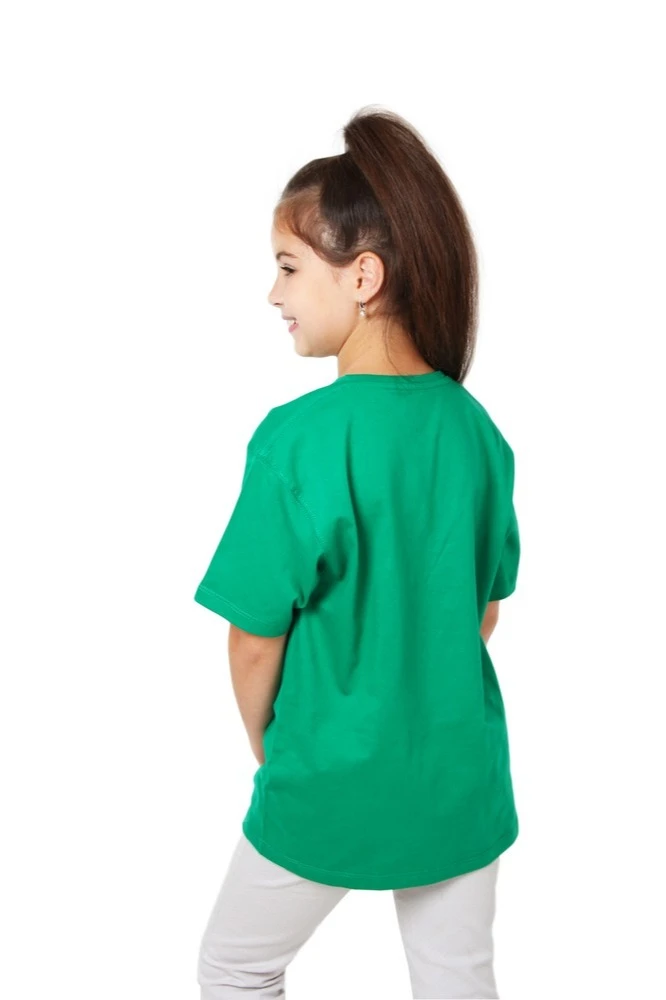 Футболка Премиум детская (Modern) однотонная зелёная (хлопок)#1