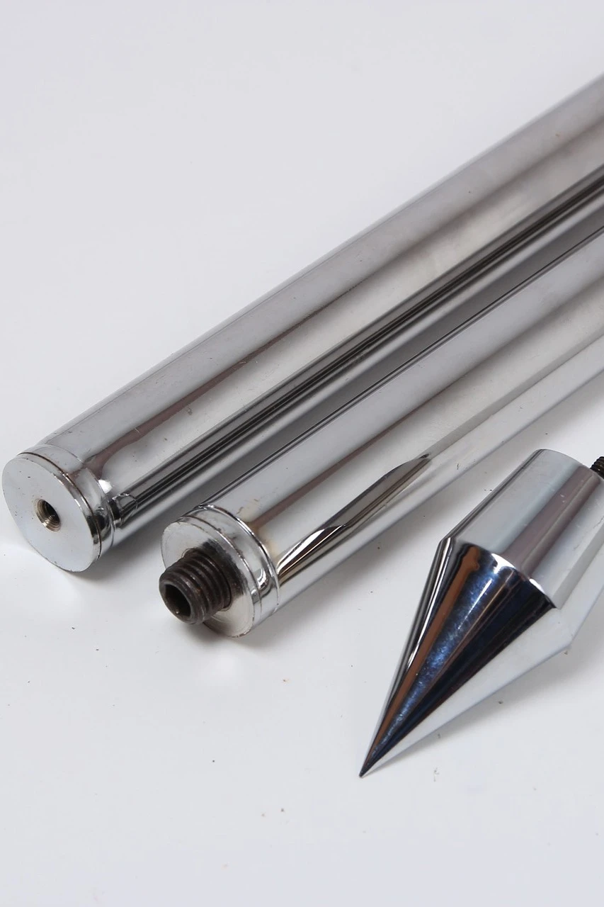 Подставка напольная с основанием Круг под серебро 3 штока 2,1 метра#4