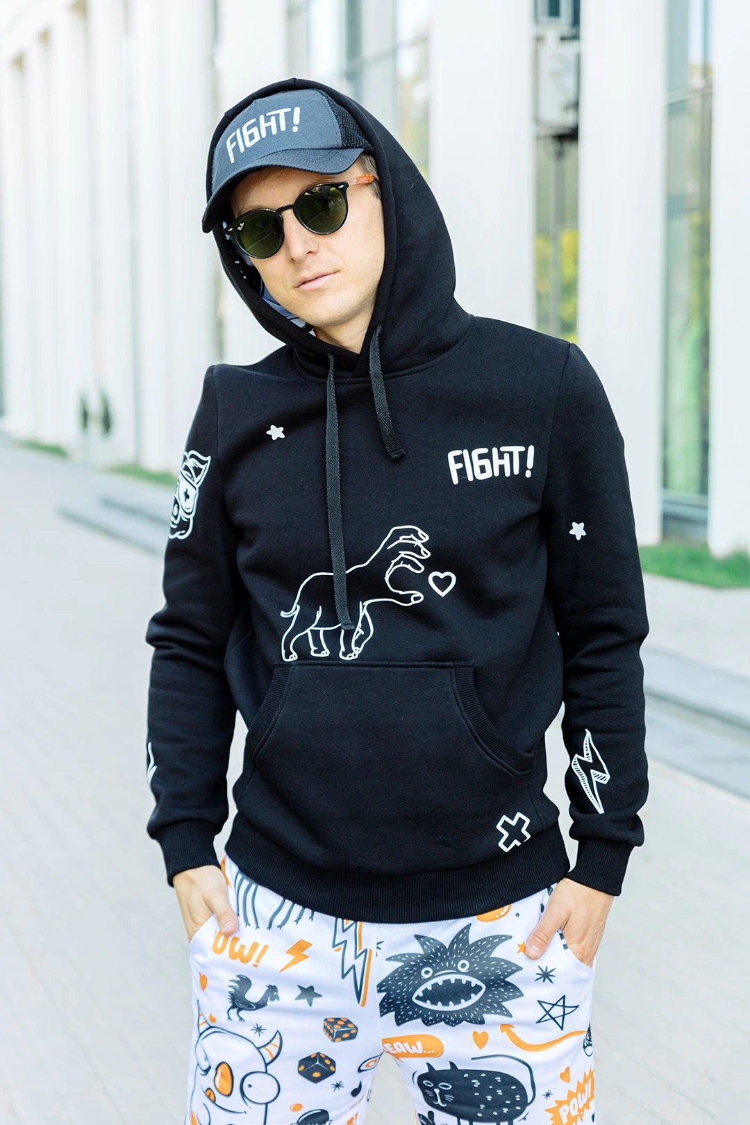 Шорты Карен мужские с полной запечаткой "Pow"#1