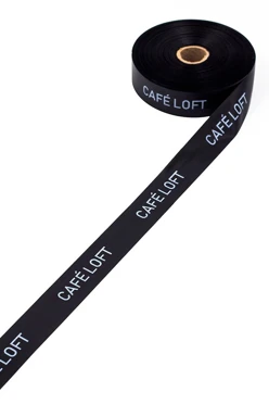 Лента сатин ширина 2,5 см, печать белым с одной стороны#2