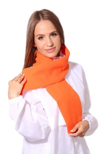 Шарф флисовый однослойный 15х130 см, однотонный#1